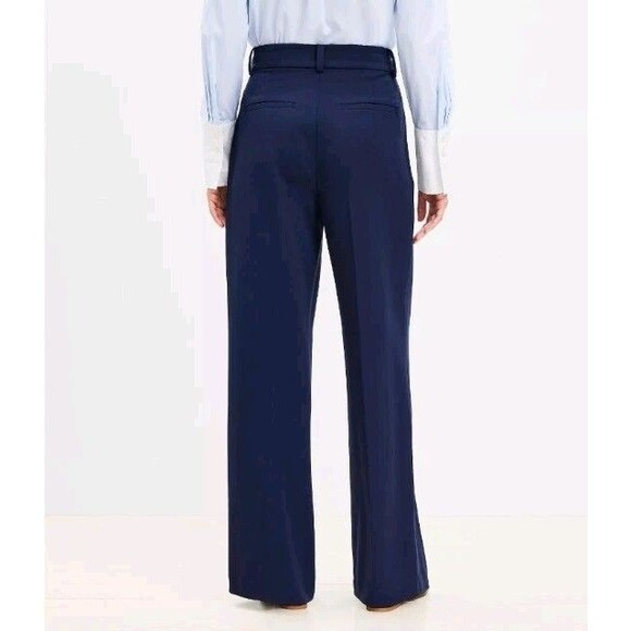 Loft Peyton Trouser Pants in Bi-Stretch Navy Blue Size 10 - Picture 2 of 11